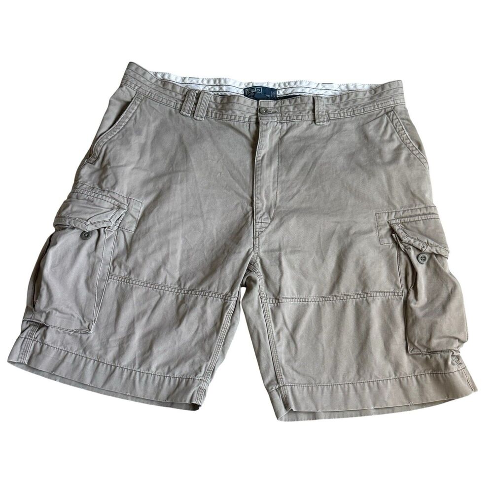 Polo Ralph Lauren Cargo Shorts Mens Size 44B Beige Canvas Gorpcore Utility Pony